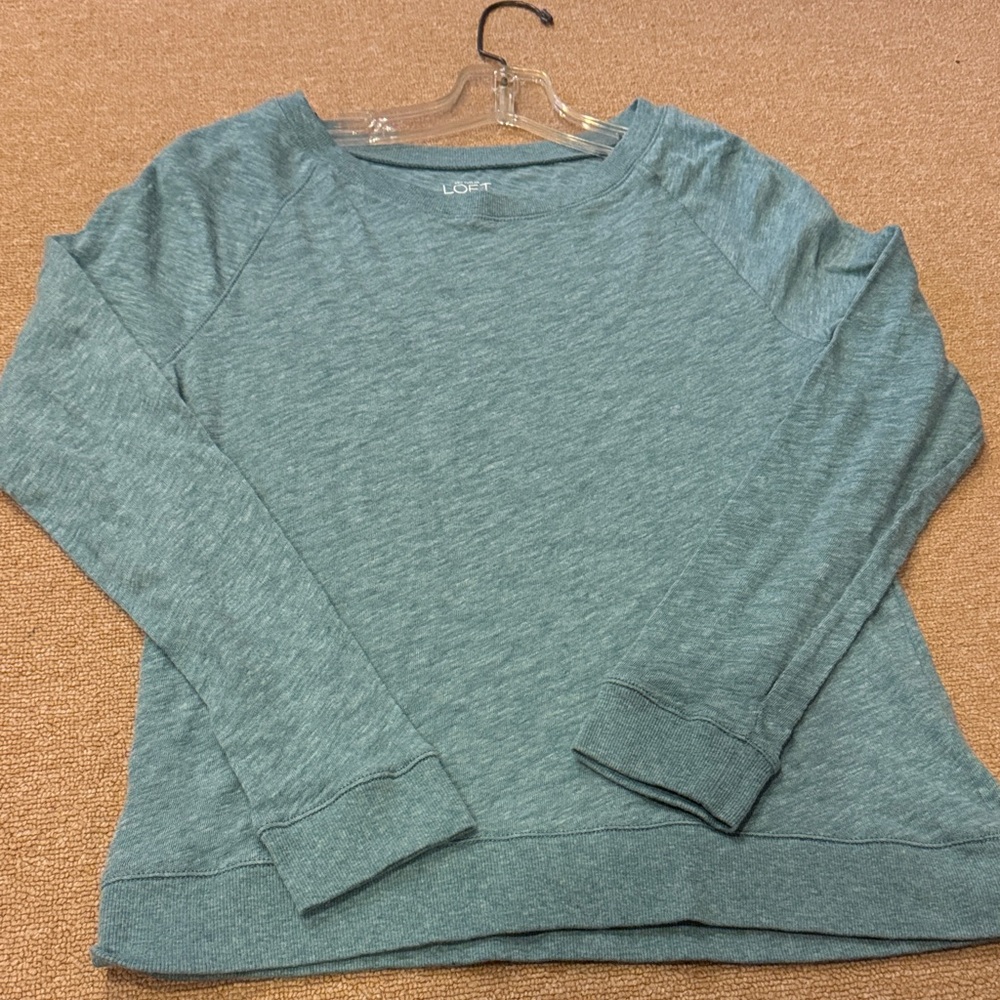 LOFT Women's Blue-Green Sweatshirt style Tee shirt